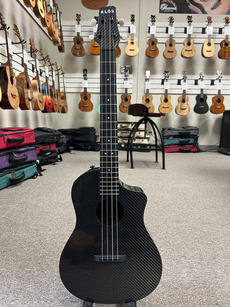 Klos Deluxe Full Carbon Fiber Baritone Ukulele w/Case - Travel Uke