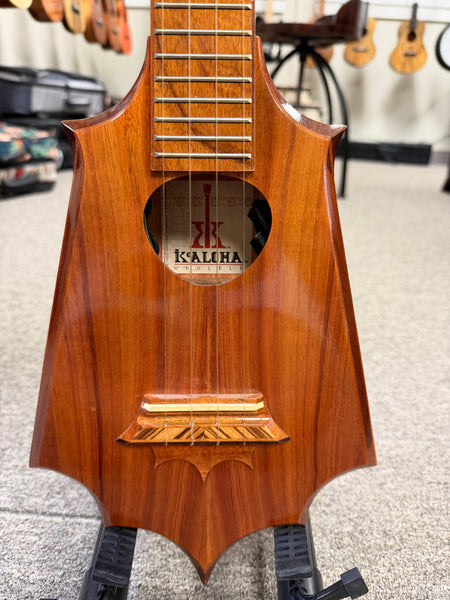 KoAloha Pops Made Custom Solid Koa Electric Sceptre Tenor Ukulele w/Case - Pre Loved