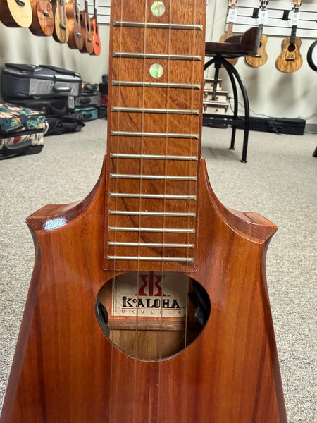 KoAloha Pops Made Custom Solid Koa Electric Sceptre Tenor Ukulele w/Case - Pre Loved