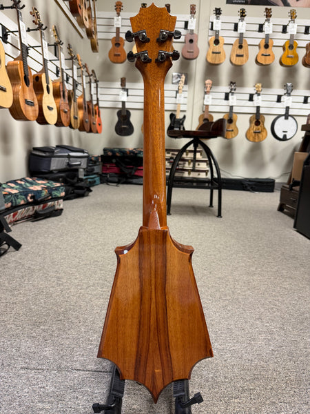 KoAloha Pops Made Custom Solid Koa Electric Sceptre Tenor Ukulele w/Case - Pre Loved
