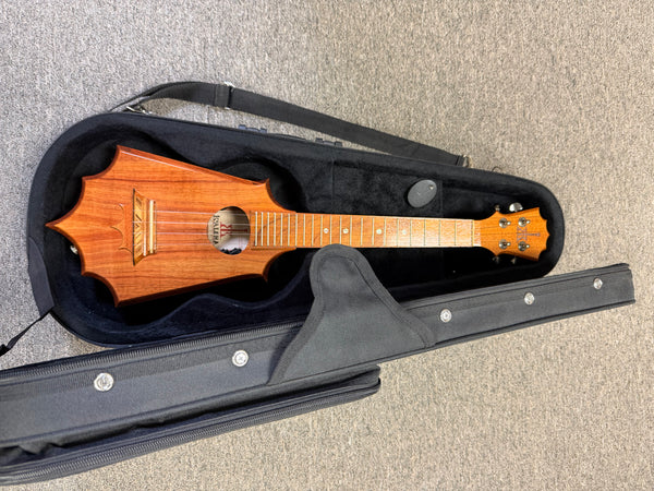 KoAloha Pops Made Custom Solid Koa Electric Sceptre Tenor Ukulele w/Case - Pre Loved