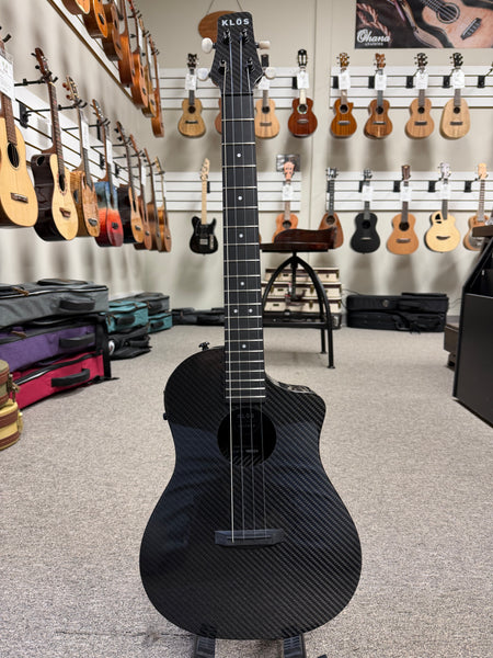 Klos Full Carbon Fiber Electric Baritone Ukulele w/Case - Travel Uke