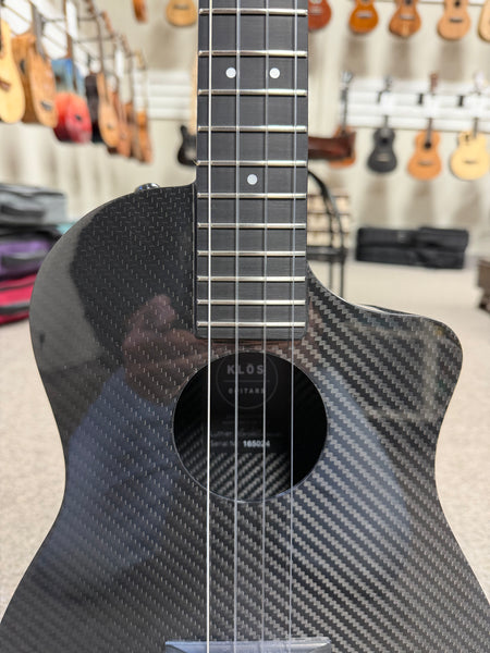 Klos Full Carbon Fiber Electric Baritone Ukulele w/Case - Travel Uke