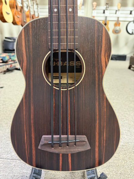 KALA EBY-FL Striped Ebony Fretless Acoustic-Electric U-Bass w/Case - UBASS