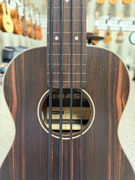 KALA EBY-FL Striped Ebony Fretless Acoustic-Electric U-Bass w/Case - UBASS