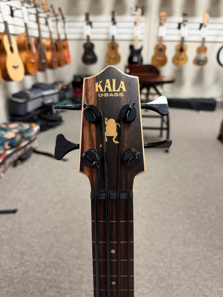 KALA EBY-FL Striped Ebony Fretless Acoustic-Electric U-Bass w/Case - UBASS