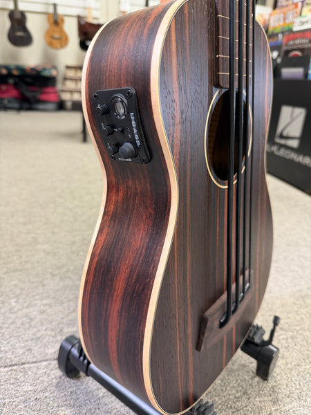 KALA EBY-FL Striped Ebony Fretless Acoustic-Electric U-Bass w/Case - UBASS
