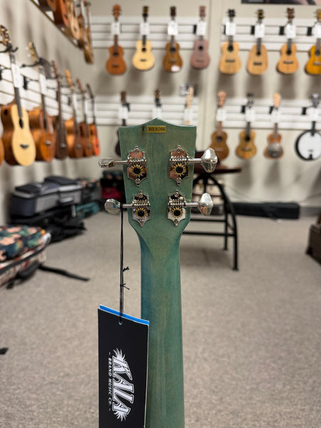KALA KA-WF-BLU-AFM-T Solid Blue Flame Maple Tenor Ukulele w/Case - Waterfall Series