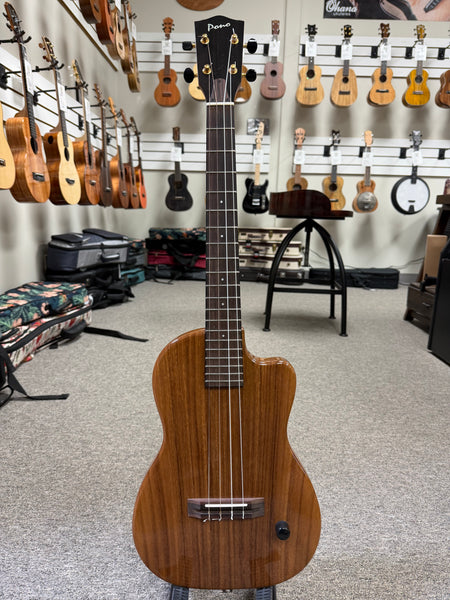 Pono TE-D Solid Acacia Deluxe Electric Tenor Solid Body Ukulele w/Case - Pre Loved