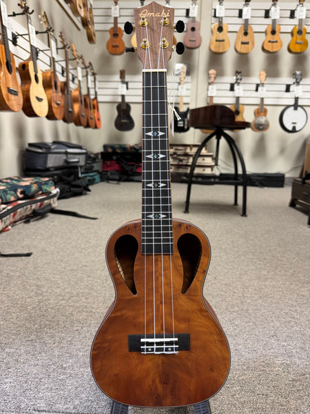 AMAHI C-10 African Burl Concert Ukulele w/Case