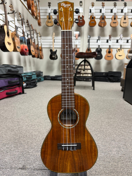 OHANA CK-270G Solid Acacia Concert Ukulele