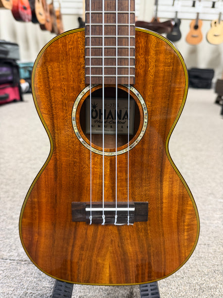 OHANA CK-270G Solid Acacia Concert Ukulele