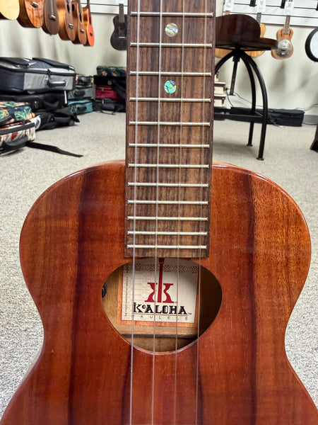 KoAloha KTMS-00 Slimline Solid Koa Electric Tenor Ukulele w/Case - Pre Loved