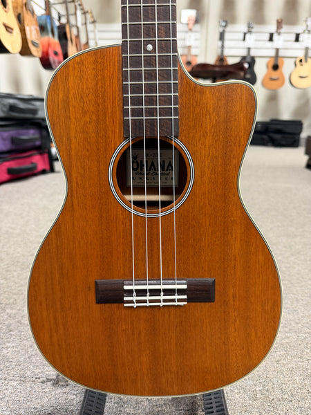 Ohana BK-20CE Mahogany Electric Baritone Ukulele - Solid Top Cutaway