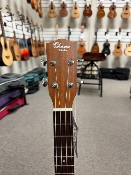 Ohana BK-20CE Mahogany Electric Baritone Ukulele - Solid Top Cutaway