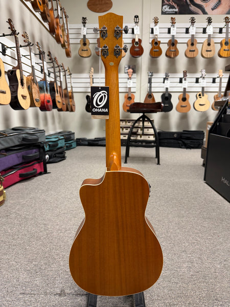 Ohana BK-20CE Mahogany Electric Baritone Ukulele - Solid Top Cutaway