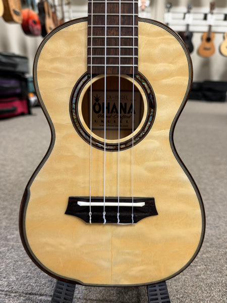 OHANA CK-150QEL Quilted Eucalyptus Concert Ukulele - B Stock
