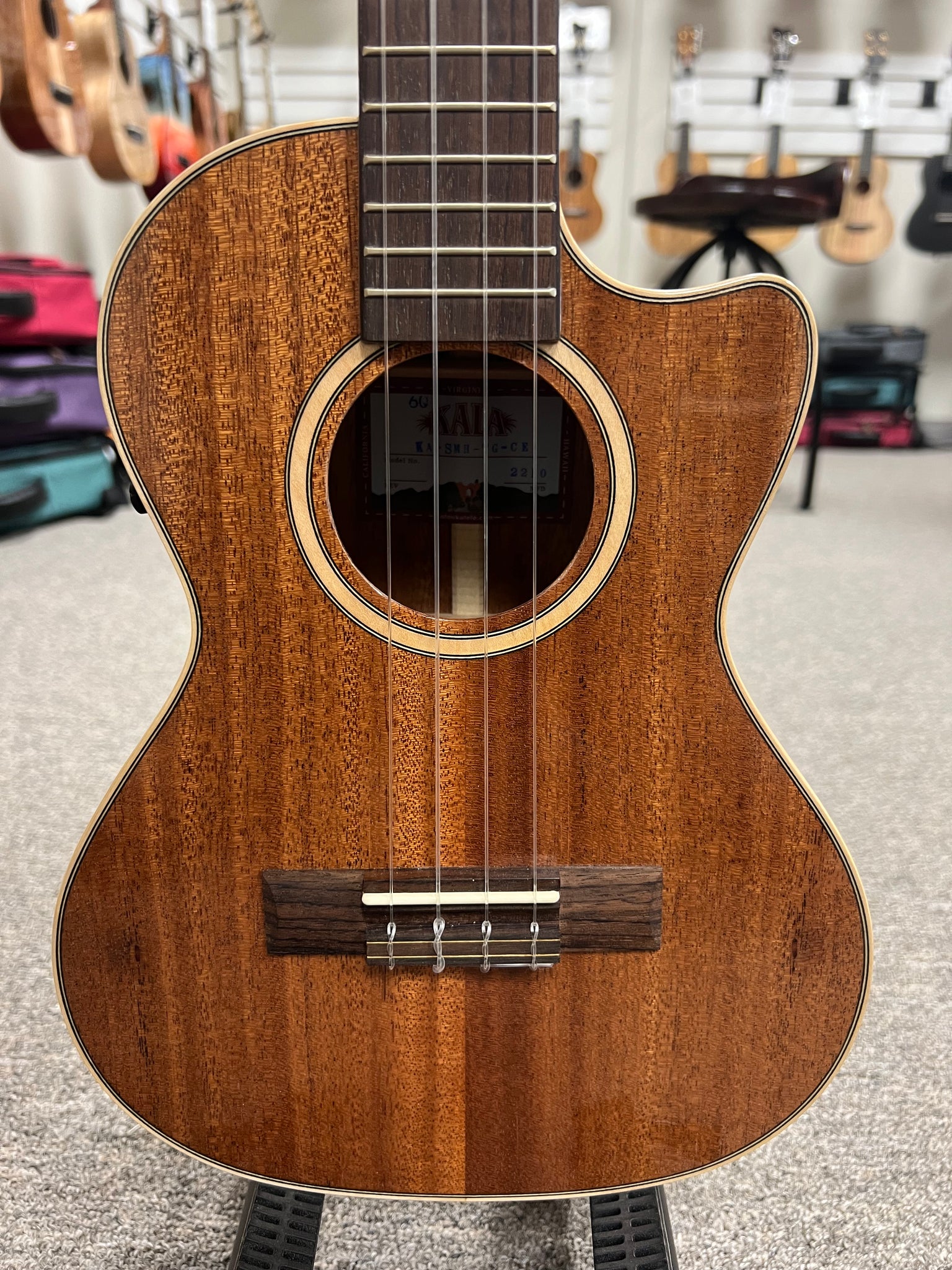 KALA KA-SMH-TG-CE Solid Mahogany Electric Tenor Ukulele w/Cutaway