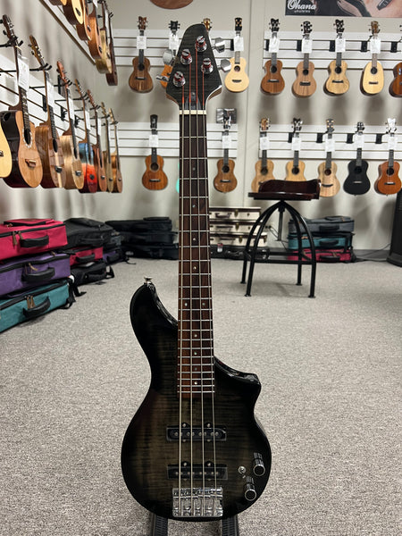 Tiny Boy Bass Black Flamed Maple 4 String Solid Body Bass w/Case - TBJ-3400-BFM