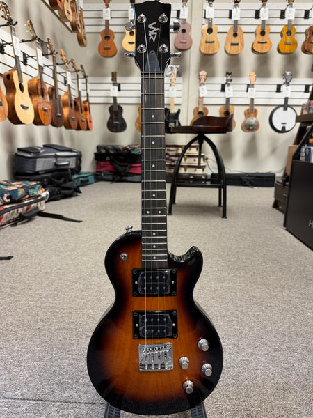 Risa UKE-LP432-MHTS Tenor Les Paul Style Solid Body Electric Ukulele w/Case - Mahogany Tobacco Sunburst