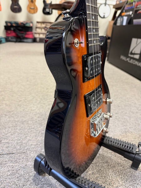 Risa UKE-LP432-MHTS Tenor Les Paul Style Solid Body Electric Ukulele w/Case - Mahogany Tobacco Sunburst