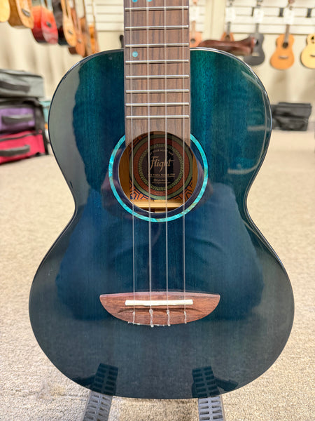 Flight TDB Iris Tinta Tenor Ukulele w/Case - Transparent Blue