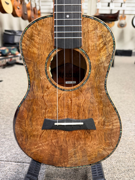 Makaio MSMT-20E Solid Spalted Mango Tenor Ukulele w/Case #2 - Rosewood Comfort Armrest