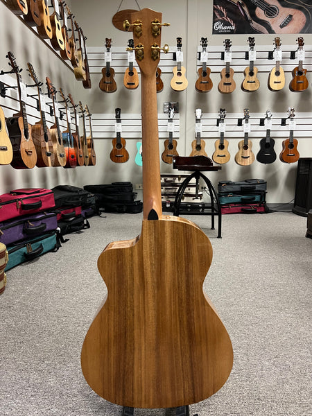 Pono BNA-0 Solid Acacia Large Body Baritone Nui Ukulele w/Case - Cutaway/Side Sound Port