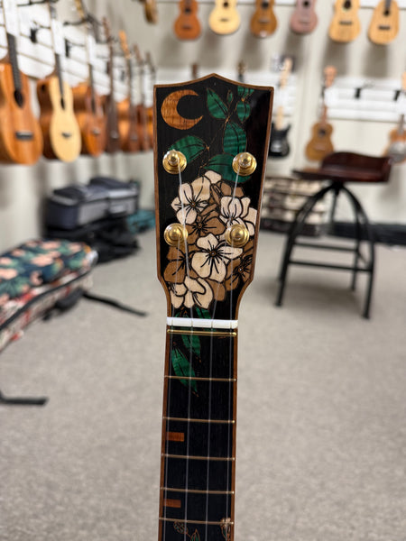 Coast Ukulele Custom Solid Koa Tenor Ukulele w/Case #107 - Live Edge Soundhole