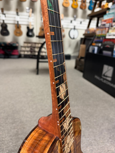 Coast Ukulele Custom Solid Koa Tenor Ukulele w/Case #107 - Live Edge Soundhole