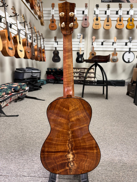 Coast Ukulele Custom Solid Koa Tenor Ukulele w/Case #107 - Live Edge Soundhole