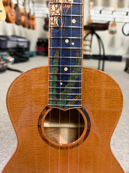 Coast Ukulele Custom Solid AAA Torrefied Spruce/Mango Tenor Ukulele w/Case #110