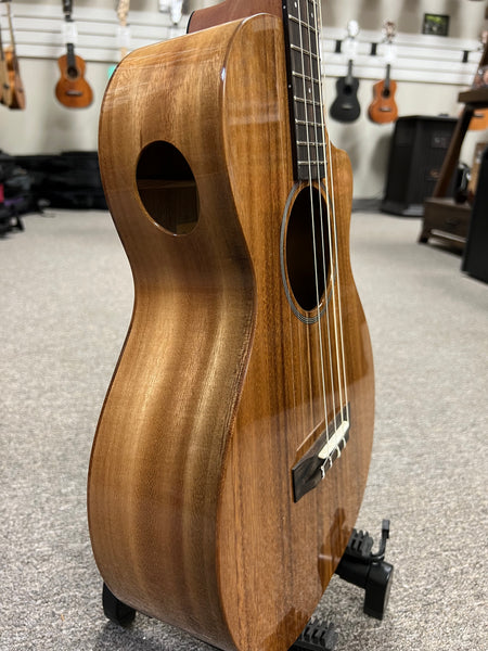 PONO ULA-O Solid Acacia Nylon String Baritone Ukulele w/Case #2 - Cutaway/Side Sound Port