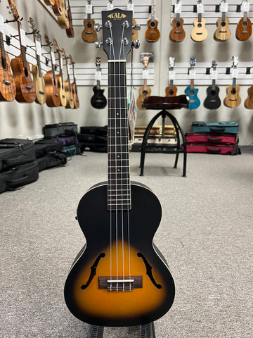k&a tobacco KALA KA-JTE-2TS Tobacco Sunburst Archtop Electric Tenor Ukulele k&a tobacco KALA KA-JTE-2TS Tobacco Sunburst Archtop Electric Tenor Ukulele