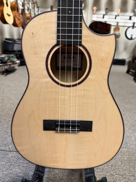 KALA KA-ASFM-B-CE Solid Flamed Maple Baritone Electric Ukulele w/Case