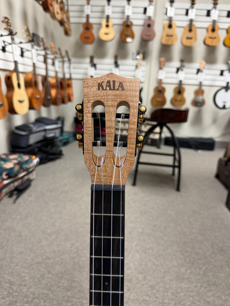 KALA KA-ASFM-B-CE Solid Flamed Maple Baritone Electric Ukulele w/Case