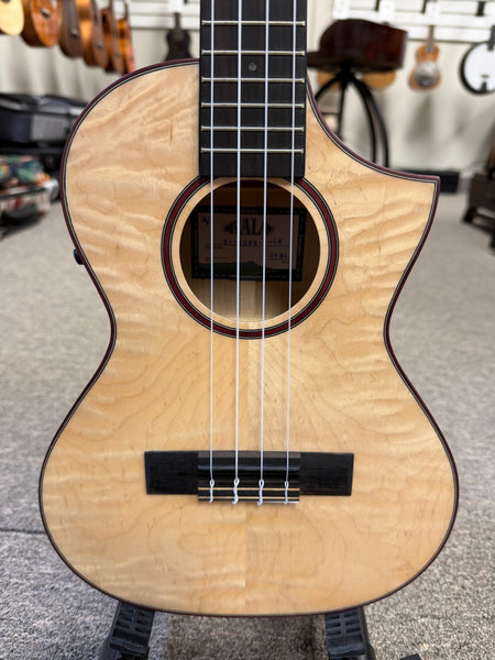 KALA KA-ASFM-T-CE Solid Flamed Maple Tenor Electric Ukulele w/Case