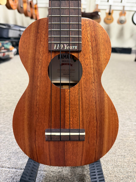 Kamaka HF-1L Solid Koa Soprano Long Neck Ukulele w/Case - Made in Hawaii