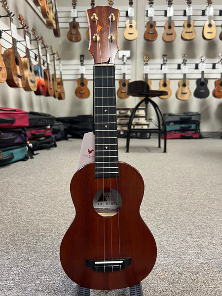 Rebel "Wagashi" Solid Mahogany Soprano Ukulele w/Case - Limited Edition Rebel Mahogany Slim Soprano