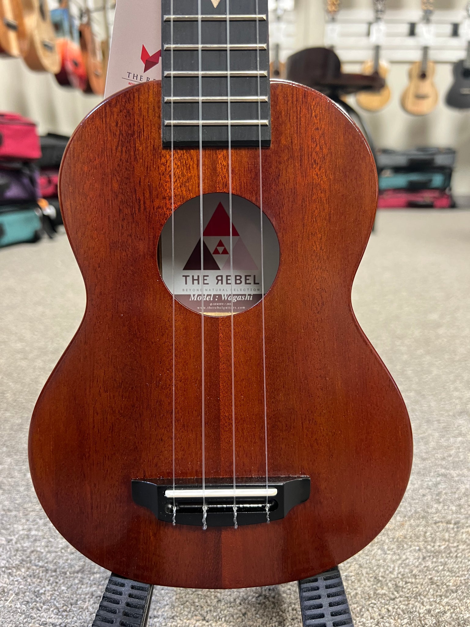 Rebel "Wagashi" Solid Mahogany Soprano Ukulele w/Case - Limited Edition Rebel Mahogany Slim Soprano