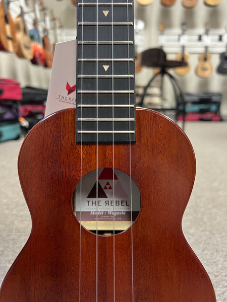 Rebel "Wagashi" Solid Mahogany Soprano Ukulele w/Case - Limited Edition Rebel Mahogany Slim Soprano