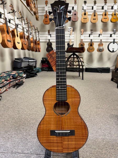 KoAloha Red Label "Polani" Solid Curly Koa Tenor Ukulele w/Case #1