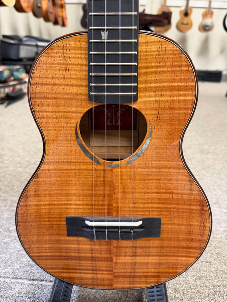 KoAloha Red Label "Polani" Solid Curly Koa Tenor Ukulele w/Case #1