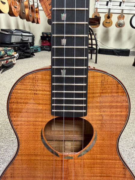 KoAloha Red Label "Polani" Solid Curly Koa Tenor Ukulele w/Case #1