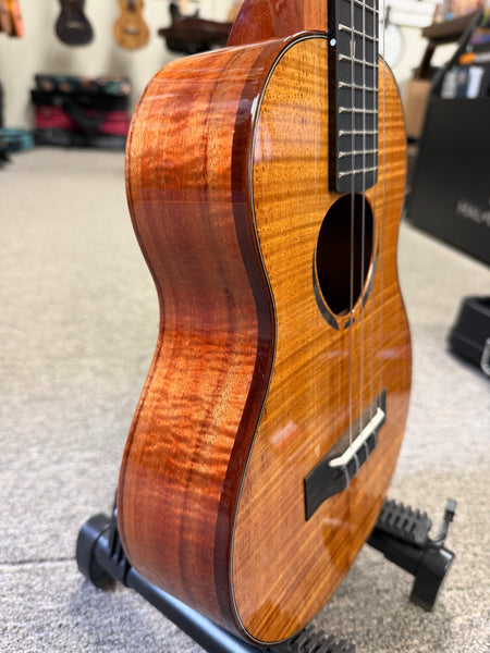 KoAloha Red Label "Polani" Solid Curly Koa Tenor Ukulele w/Case #1