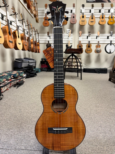 KoAloha Red Label "Polani" Solid Curly Koa Tenor Ukulele w/Case #2