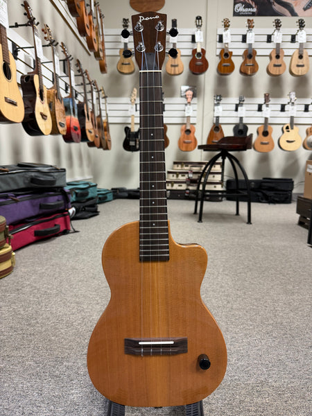 Pono TE-D Cedar/Acacia Solid Body Electric Tenor Ukulele w/Case - Pre Loved