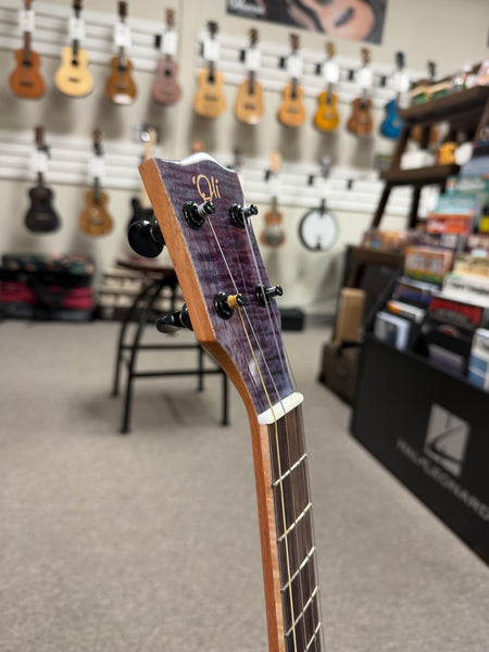 Oli L1SP-BMG-P Solid Mango Baritone Ukulele w/Case - Purple Burst