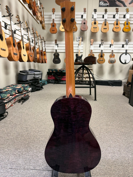 Oli L1SP-BMG-P Solid Mango Baritone Ukulele w/Case - Purple Burst