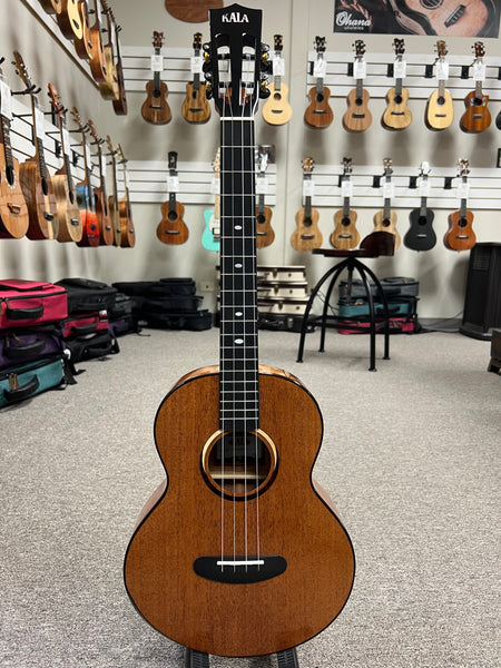 KALA KA-CT-SMH-BG Solid Mahogany Baritone Ukulele w/Case - Contour Series